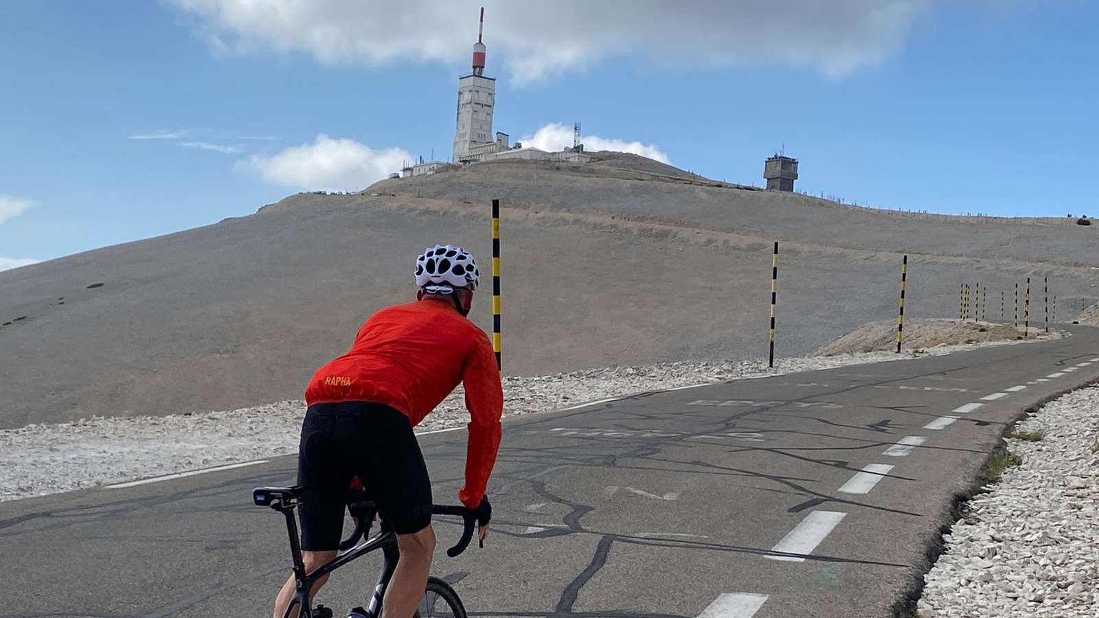 Rider climbing Mont Ventoux during Geneva to Nice Ride