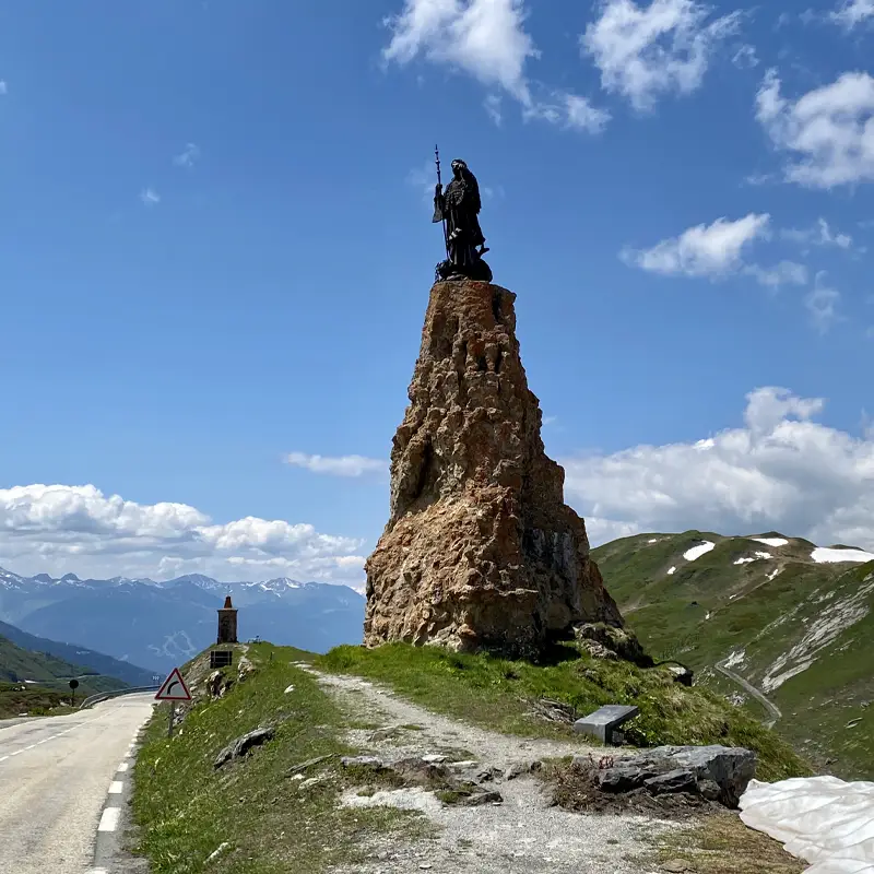 The summit sign on top of the Col du Petit Saint Bernard, epic climbs french alps